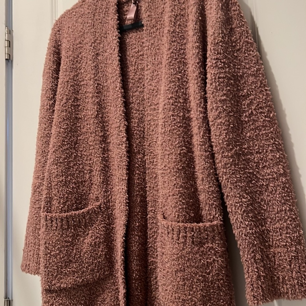 SKIMS Cozy Knit Short Robe in Rose Clay